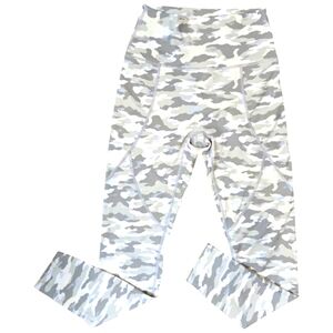 Aerie Chill Play Move Leggings Sz M  Camouflage Gray Elastic Waist Pull On Yoga
